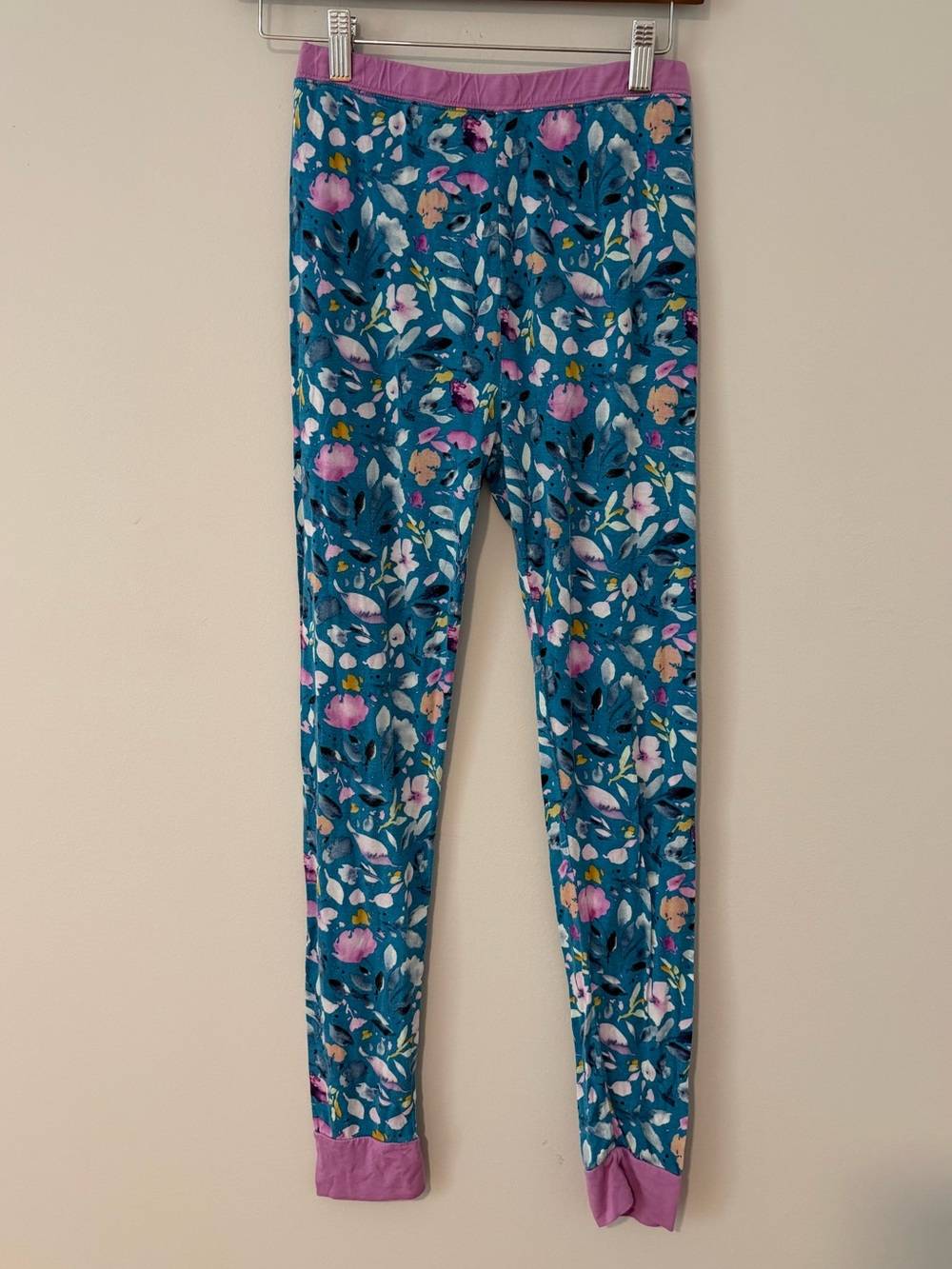 Little Sleepies Blue Floral Long Sleeve Pajama Set with Pink Trim - Picture 4 of 6